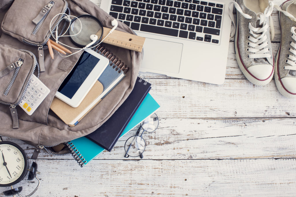 backpack with school supplies